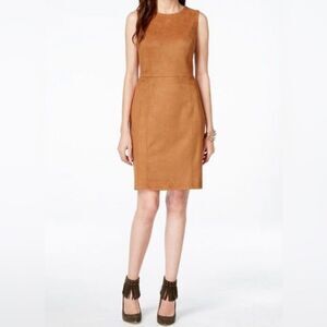 INC International Concepts Sleeveless Brown Suede Style Lined Midi Dress. 6. NEW